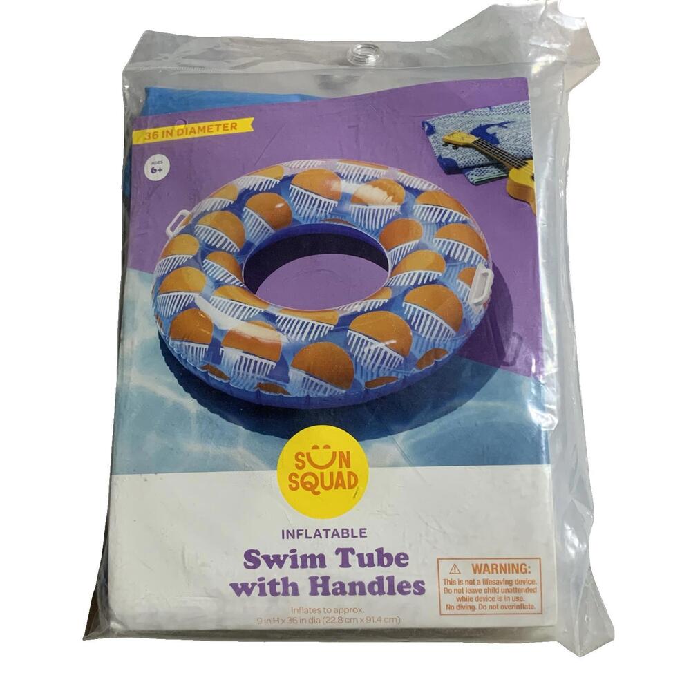 Sun Squad Inflatable Swim Tube with Handles -‎ 36 Inch Diameter NEW